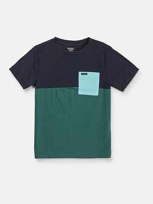 Little Boys Block Stone Crew Short Sleeve Tee - Navy