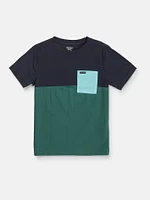 Little Boys Block Stone Crew Short Sleeve Tee - Navy