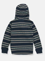 Little Boys Seed Stone Hood Long Sleeve Shirt - Navy