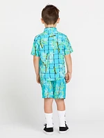 Little Boys Bamboozeled Floral Short Sleeve Shirt - Clearwater