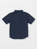 Little Boys Hone Stone Woven Short Sleeve Shirt - Navy