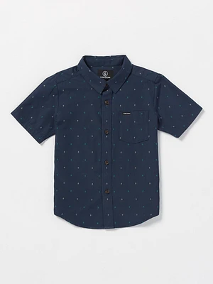 Little Boys Hone Stone Woven Short Sleeve Shirt - Navy