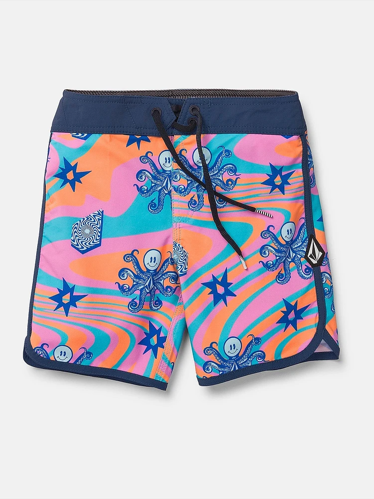 Little Boys Octoparty Scallop Mod-Tech Trunks - Multi