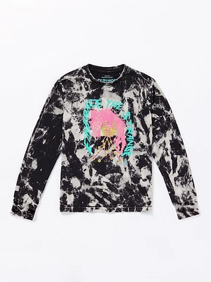 Little Boys Featured Artist Tetsunori Long Sleeve Tee - Black White