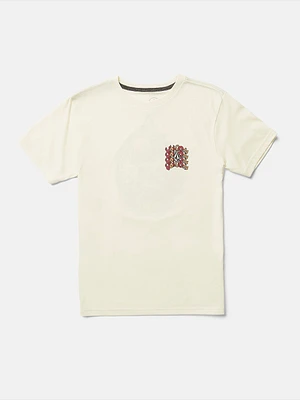 Little Boys Sticker Skull Short Sleeve Tee - Off White Heather