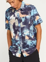 Skulli Print Short Sleeve Shirt - Navy