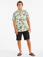 Surf Vitals Ozzy Woven Short Sleeve Shirt - Glimmer Yellow