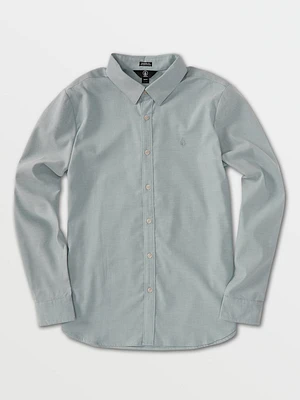 Oxford Stretch Long Sleeve Flannel - Storm Blue