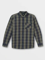 Heavy Twills Flannel Long Sleeve Shirt - Khaki