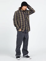 Heavy Twills Flannel Long Sleeve Shirt - Khaki