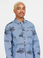 Rise And Stone Long Sleeve Shirt - Chambray