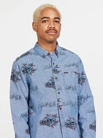 Rise And Stone Long Sleeve Shirt - Chambray