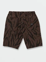 Outer Spaced Elastic Waist Shorts - Dark Brown