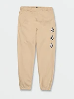 Iconic Stone Fleece Elastic Waist Pants - Almond