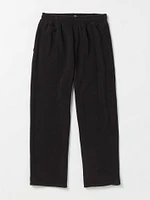 Bowered Light Elastic Waist Fleece Pants - Black