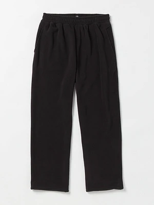 Bowered Light Elastic Waist Fleece Pants - Black