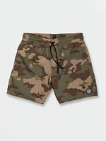 Center Print Elastic Waist Trunks - Camouflage