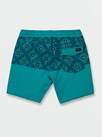 Unbalanced Stoney Elastic Waist Trunks - Electric Blue