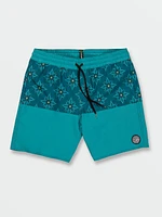 Unbalanced Stoney Elastic Waist Trunks - Electric Blue