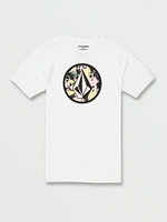 Circle Stone Crew Neck Short Sleeve Tee - White