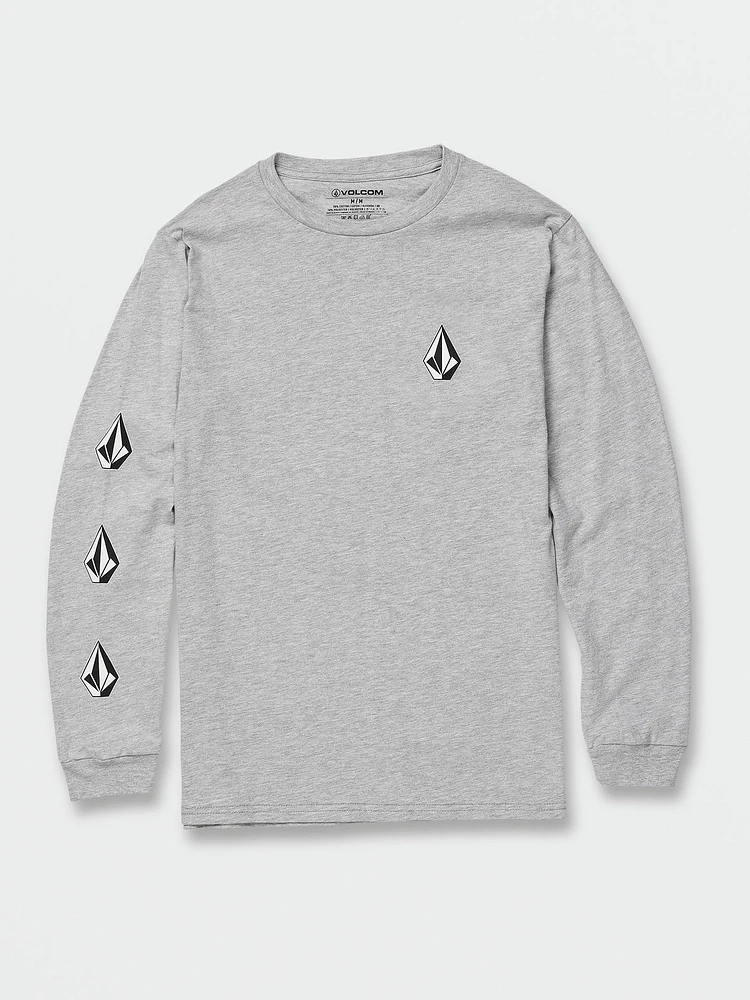 Iconic Stone Long Sleeve Tee - Heather Grey