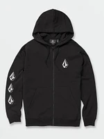 Iconic Stone Zip Fleece Hoodie - Black