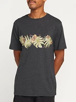 Marble Floral Short Sleeve Tee - Dark Black Heather