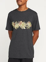 Marble Floral Short Sleeve Tee - Dark Black Heather