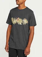 Marble Floral Short Sleeve Tee - Dark Black Heather