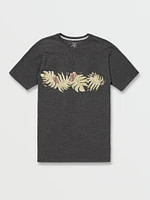 Marble Floral Short Sleeve Tee - Dark Black Heather