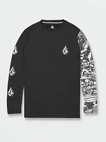 Iconic Stone Collage Long Sleeve UPF 50 Rashguard - Black