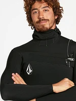 Modulator 4/3mm Long Sleeve Hooded Chest Zip Wetsuit - Black