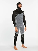 Modulator 4/3mm Long Sleeve Hooded Chest Zip Wetsuit - Black