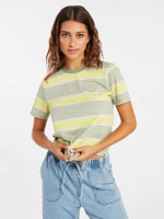 Hypen On Strypes Short Sleeve Top - Lime