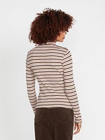 Stone Checked Long Sleeve Top - Espresso