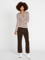 Stone Checked Long Sleeve Top - Espresso