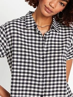 Coco Ho Button Up Short Sleeve Top - Ash