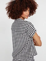 Coco Ho Button Up Short Sleeve Top - Ash