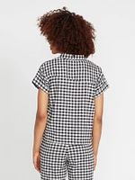 Coco Ho Button Up Short Sleeve Top - Ash