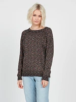 Over N Out Sweater - Black Floral Print