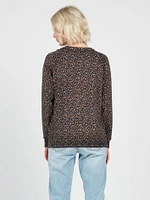 Over N Out Sweater - Black Floral Print