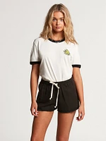 Strutin Stone Elastic Waist Short - Black