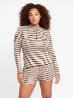 Stone Checked Long Sleeve Top - Espresso