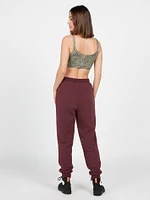 Stone Stacked Jogger Pants - Burgundy