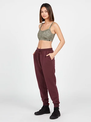 Stone Stacked Jogger Pants - Burgundy