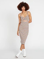 Stone Checked Midi Dress - Espresso