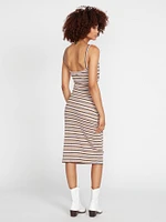 Stone Checked Midi Dress - Espresso