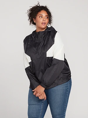 Wind Stoned Windbreaker Plus - Black White