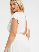 Coco Button Thru Romper - Star White