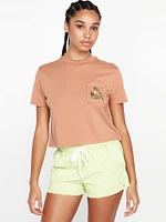 Pocket Dial Bird Graphic Short Sleeve Tee - Clay